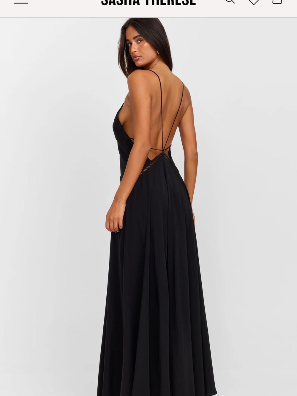 Sasha Therese Black Backless Strappy Maxi Dress - Picture 4 of 6